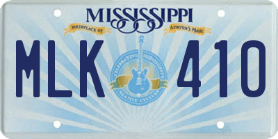 MS license plate MLK410