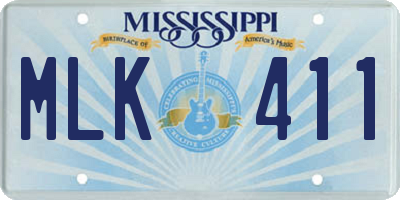 MS license plate MLK411