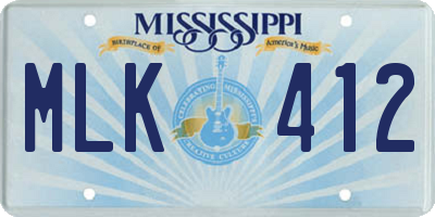 MS license plate MLK412