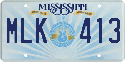 MS license plate MLK413