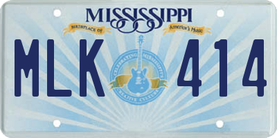 MS license plate MLK414