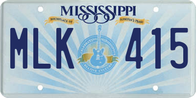 MS license plate MLK415