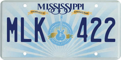 MS license plate MLK422