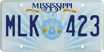 MS license plate MLK423