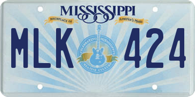 MS license plate MLK424