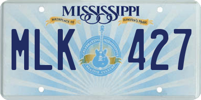 MS license plate MLK427
