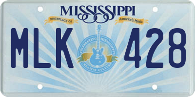MS license plate MLK428