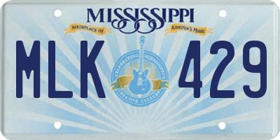MS license plate MLK429