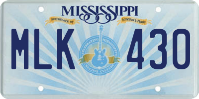 MS license plate MLK430
