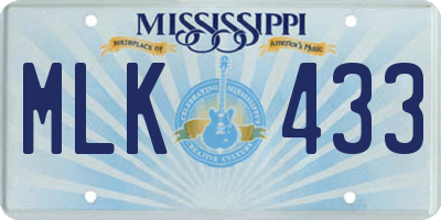 MS license plate MLK433