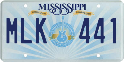 MS license plate MLK441