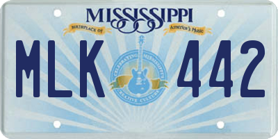 MS license plate MLK442