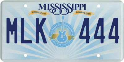 MS license plate MLK444