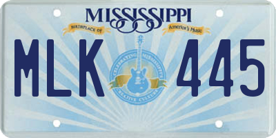 MS license plate MLK445