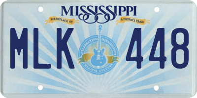 MS license plate MLK448
