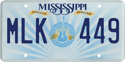 MS license plate MLK449