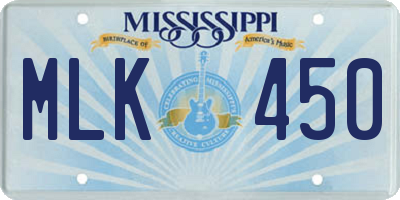 MS license plate MLK450