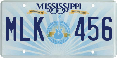 MS license plate MLK456