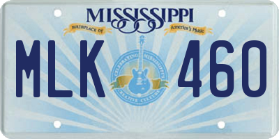 MS license plate MLK460