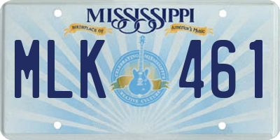MS license plate MLK461