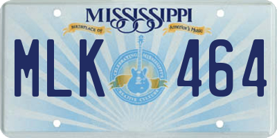 MS license plate MLK464