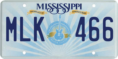 MS license plate MLK466