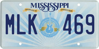 MS license plate MLK469