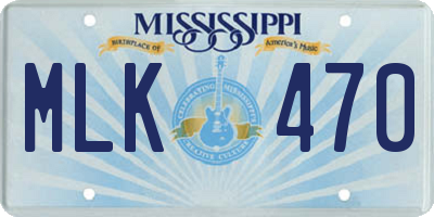 MS license plate MLK470