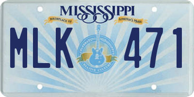 MS license plate MLK471