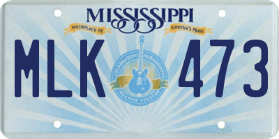 MS license plate MLK473