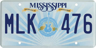 MS license plate MLK476