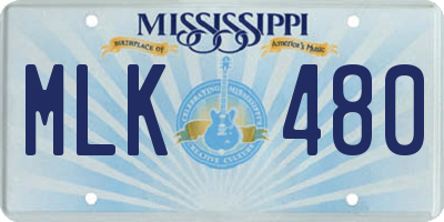 MS license plate MLK480