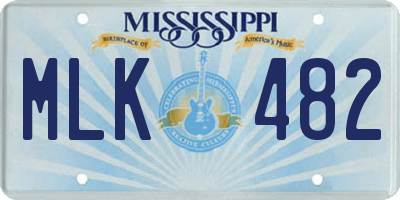 MS license plate MLK482