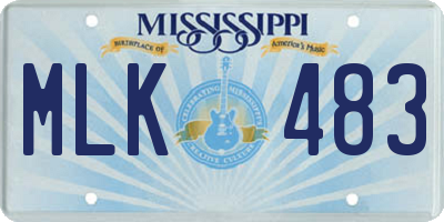 MS license plate MLK483