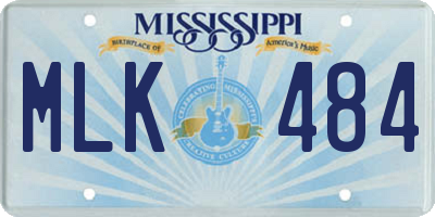 MS license plate MLK484