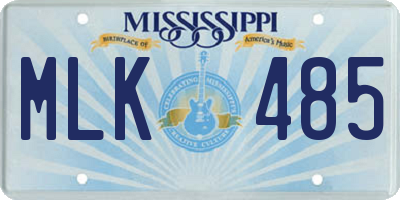 MS license plate MLK485