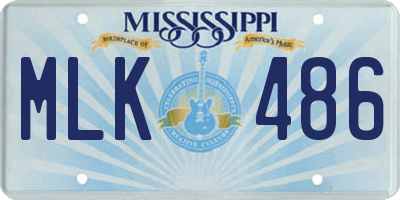 MS license plate MLK486
