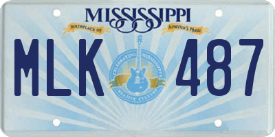 MS license plate MLK487