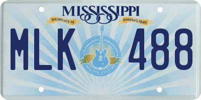 MS license plate MLK488