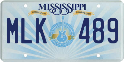 MS license plate MLK489