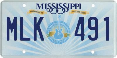 MS license plate MLK491