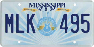 MS license plate MLK495