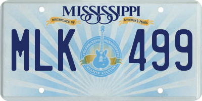 MS license plate MLK499