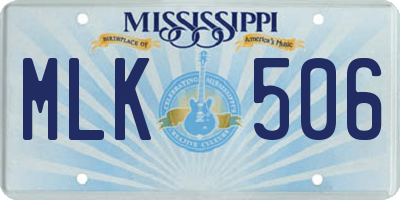 MS license plate MLK506