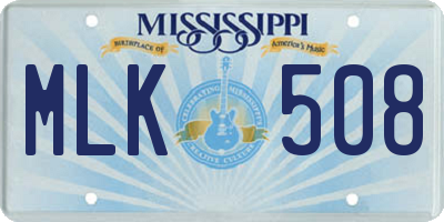 MS license plate MLK508
