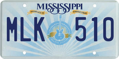 MS license plate MLK510