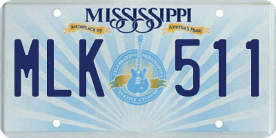 MS license plate MLK511
