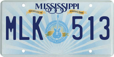 MS license plate MLK513