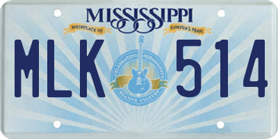 MS license plate MLK514