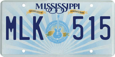 MS license plate MLK515